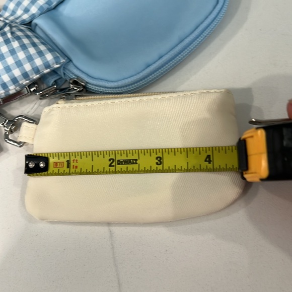 🎀Cute Blue Bow Double Wristlet Coin purse Keychain - Picture 8 of 16